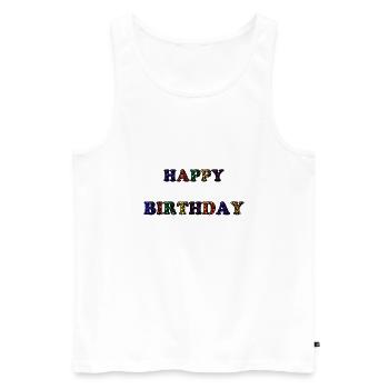 ALLES GUTE ZUM GEBURTSTAG. ALLES GUTE ZUM GEBURTSTAG. JAHRESTAG. - Männer Premium Bio Tank Top - Weiß - Vorne - Michal (187cm)