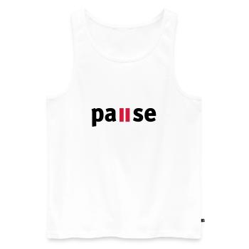 Pause - Männer Premium Bio Tank Top - Weiß - Vorne - AI Model Male 178 light (178cm)