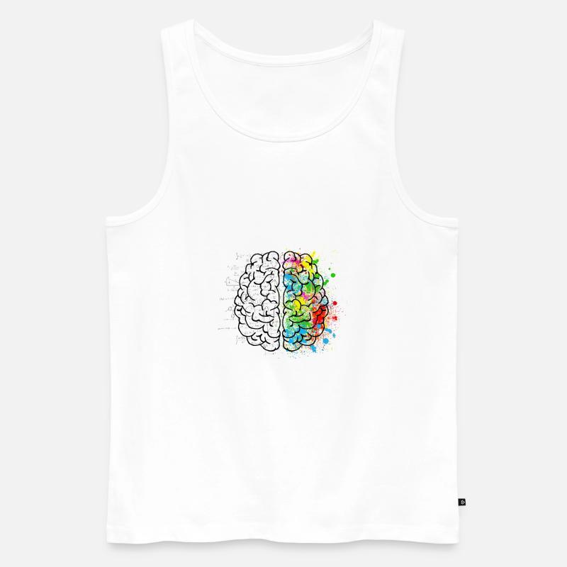 Gehirn Kunst - Männer Premium Bio Tank Top - Weiß