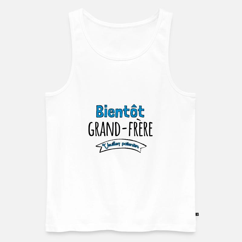 Bald großer Bruder - Geschenk - Männer Premium Bio Tank Top - Weiß