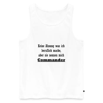 Commander is my profession - Men's Premium Organic Tank Top - white - Front - AI Model Male 178 light (178cm)