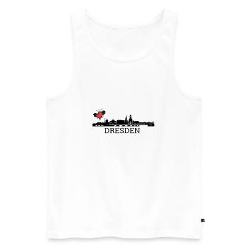 Dresden - Männer Premium Bio Tank Top - Weiß - Vorne - Michal (187cm)