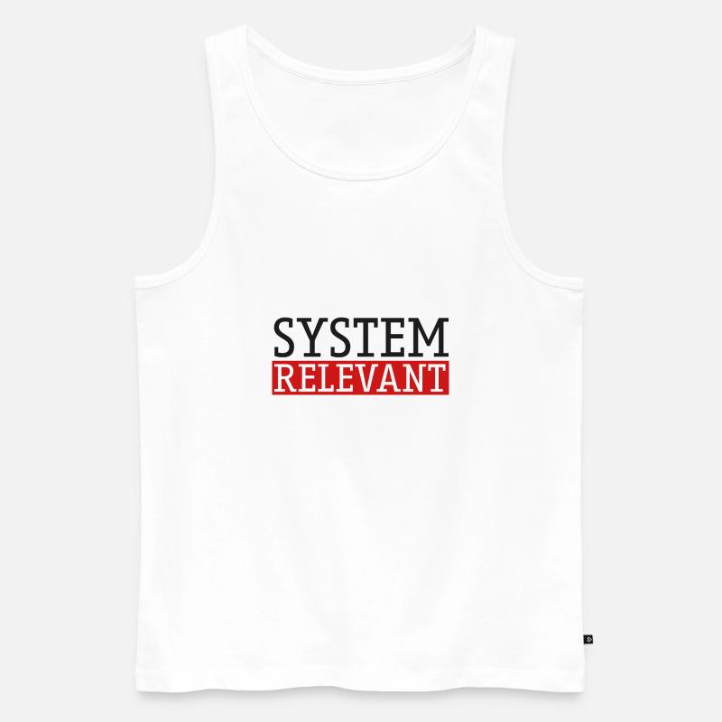 systemrelevant 2 mit rot - Männer Premium Bio Tank Top - Weiß