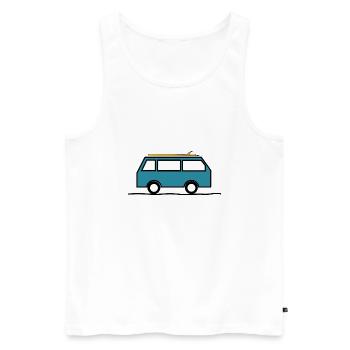 Surfen. Ferien. Sport. Van. - Männer Premium Bio Tank Top - Weiß - Vorne - Michal (187cm)