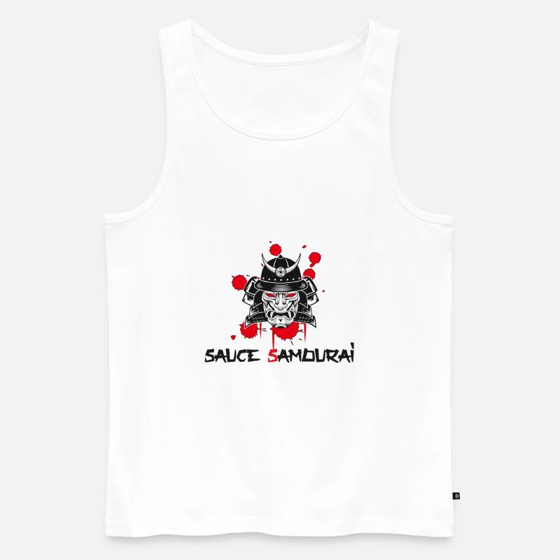 Samurai-Sauce - Männer Premium Bio Tank Top - Weiß