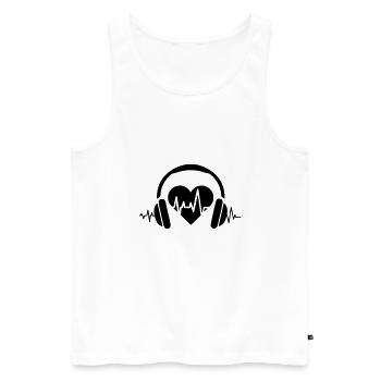 FMF - Fêter entre amis - Débardeur bio Premium Homme - blanc - Devant - Michal (187cm)