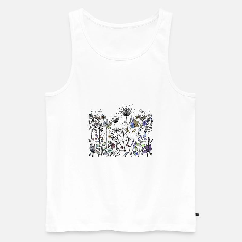 Blumen - Männer Premium Bio Tank Top - Weiß