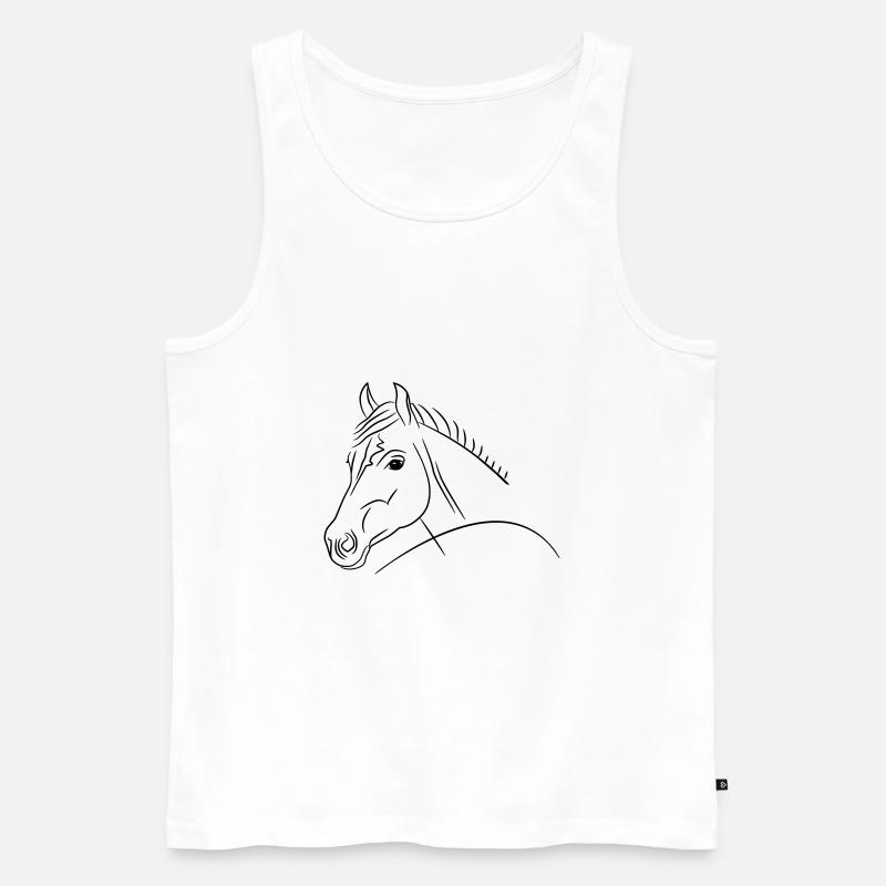 Pferdekopf-Illustration - Männer Premium Bio Tank Top - Weiß