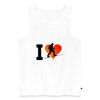 Ski Mountaineering Ski Touring Herren Ski Tour - Männer Premium Bio Tank Top - Weiß - Vorne - AI Model Male 178 light (178cm)