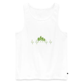 Forester Forest Tree Nature Heartbeat Gift cool - Men's Premium Organic Tank Top - white - Front - Michal (187cm)