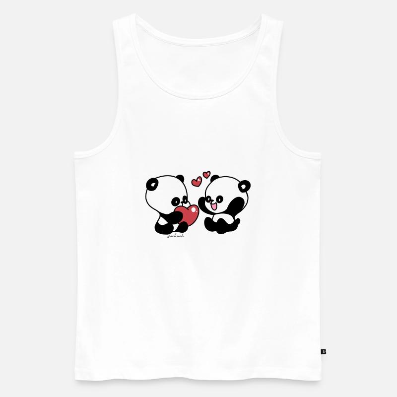 Panda Skadouch 1 - Männer Premium Bio Tank Top - Weiß