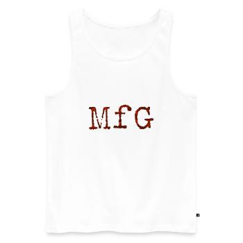Mit freundlichen Grüßen - Männer Premium Bio Tank Top - Weiß - Vorne - Michal (187cm)