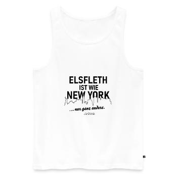 Elsfleth ist wie New York. Nur ganz anders! - Männer Premium Bio Tank Top - Weiß - Vorne - Michal (187cm)