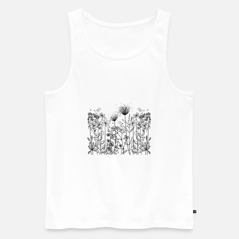 Blumen - Männer Premium Bio Tank Top - Weiß