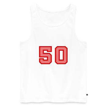 Coole Retro Retrostyle Jersey Nummer Rückennummer - Männer Premium Bio Tank Top - Weiß - Vorne - Michal (187cm)