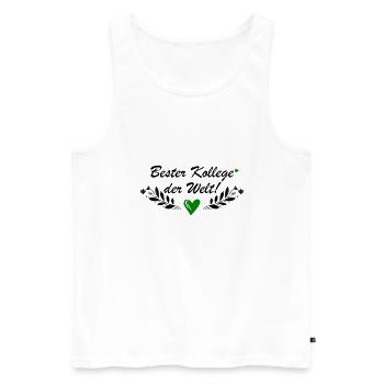 Bester Kollege der Welt - Männer Premium Bio Tank Top - Weiß - Vorne - Michal (187cm)