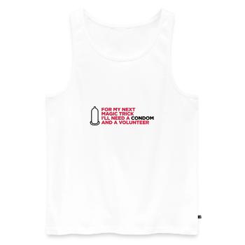 My dirty magic trick! - Men's Premium Organic Tank Top - white - Front - AI Model Male 178 light (178cm)