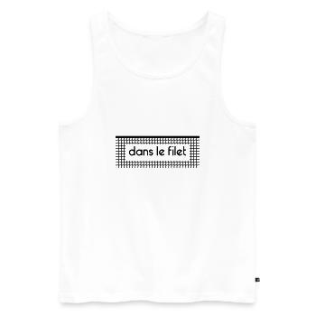 Dans le filet Let Net - Personnalisable - Débardeur bio Premium Homme - blanc - Devant - AI Model Male 178 light (178cm)