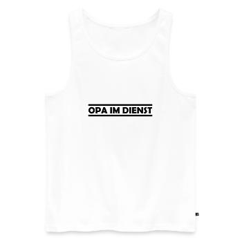opa im dienst - Männer Premium Bio Tank Top - Weiß - Vorne - AI Model Male 178 light (178cm)