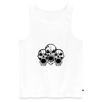tete de mort groupe bouche ouverte skull - Débardeur bio Premium Homme - blanc - Devant - Michal (187cm)