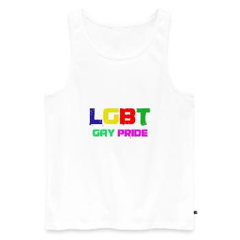 LGBT - Männer Premium Bio Tank Top - Weiß - Vorne - Michal (187cm)