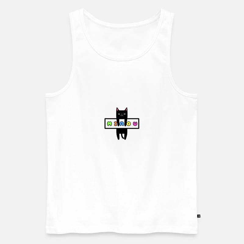 Miau - Männer Premium Bio Tank Top - Weiß