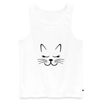 cat - Men's Premium Organic Tank Top - white - Front - Michal (187cm)