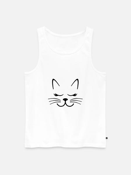 cat - Men's Premium Organic Tank Top - white