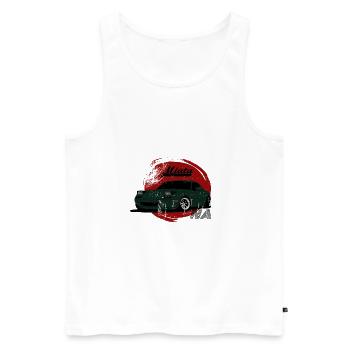 MIATA MX5 VINTAGE NA MK1 - Débardeur bio Premium Homme - blanc - Devant - AI Model Male 178 light (178cm)