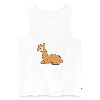 Alpaca - Men's Premium Organic Tank Top - white - Front - Michal (187cm)