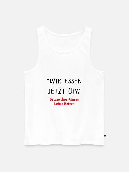 Wir essen jetzt Opa - Männer Premium Bio Tank Top - Weiß