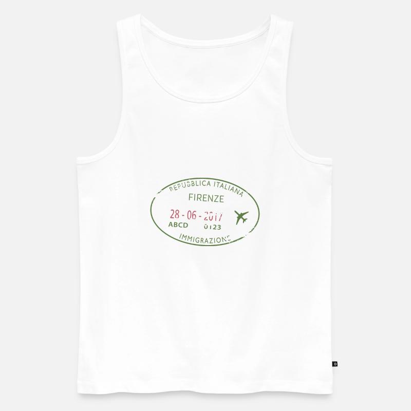 Firenze Passstempel - Männer Premium Bio Tank Top - Weiß