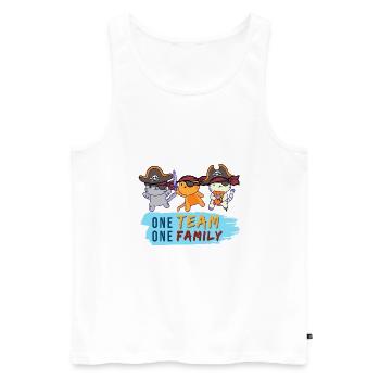 équipe famille chat pirate enterrement de vie de jeune fille père - Débardeur bio Premium Homme - blanc - Devant - Michal (187cm)