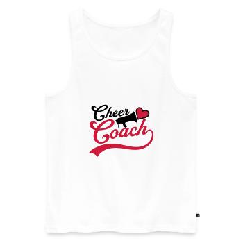 Herz Cheer Coach Megafon - Männer Premium Bio Tank Top - Weiß - Vorne - AI Model Male 178 light (178cm)