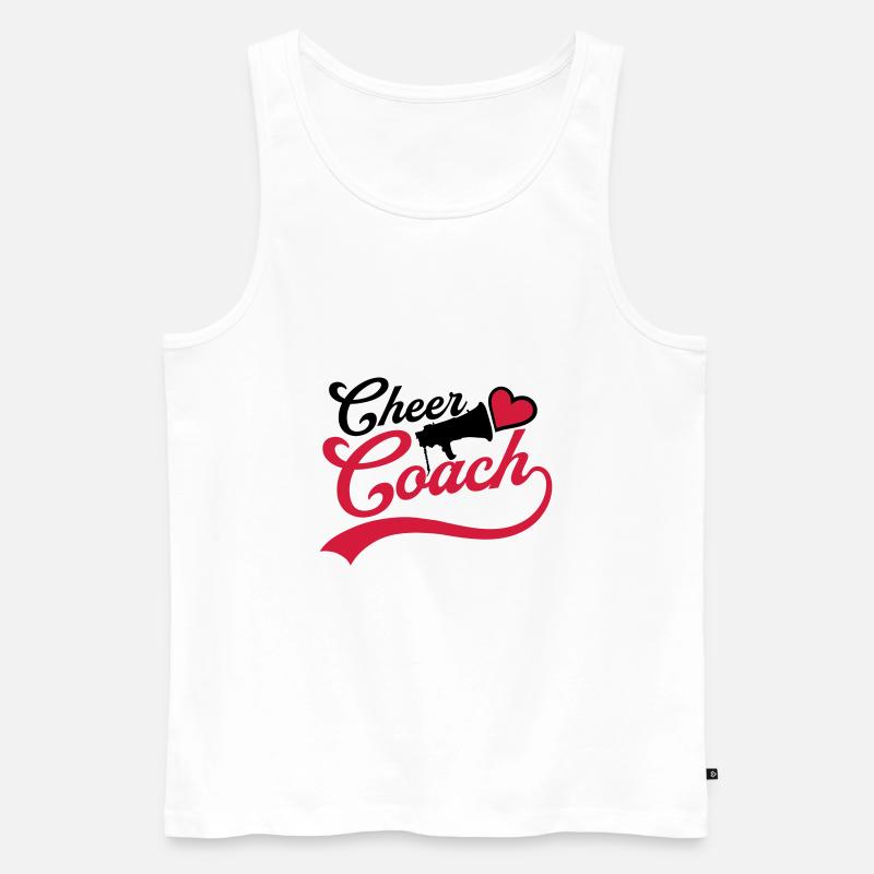 Herz Cheer Coach Megafon - Männer Premium Bio Tank Top - Weiß