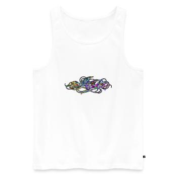 Calligraphie Jesus Graffiti - Débardeur bio Premium Homme - blanc - Devant - Michal (187cm)