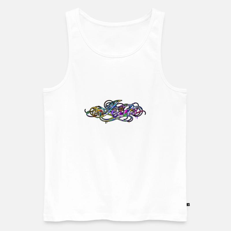 Jesus Graffiti Calligraphy - Männer Premium Bio Tank Top - Weiß