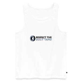Respect the Duct Tape! - Men's Premium Organic Tank Top - white - Front - AI Model Male 178 light (178cm)