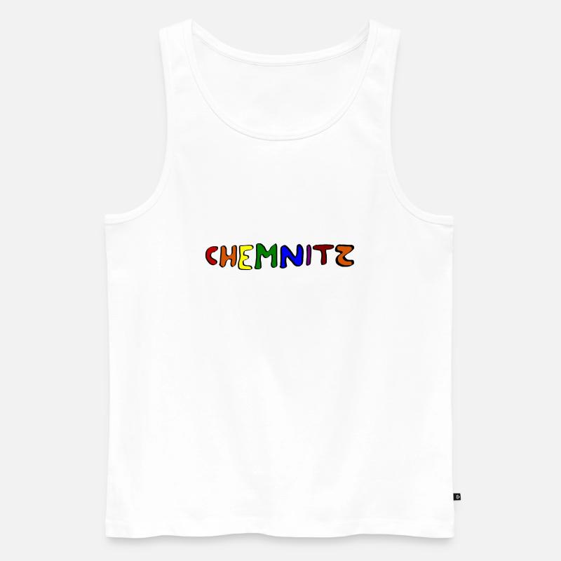Chemnitz bleibt bunt - Männer Premium Bio Tank Top - Weiß