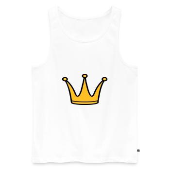 Crown - Men's Premium Organic Tank Top - white - Front - AI Model Male 178 light (178cm)