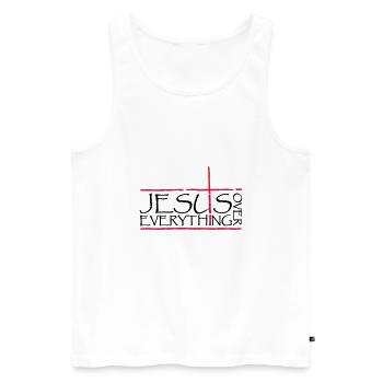 Jesus Over Everything - Men's Premium Organic Tank Top - white - Front - AI Model Male 178 light (178cm)