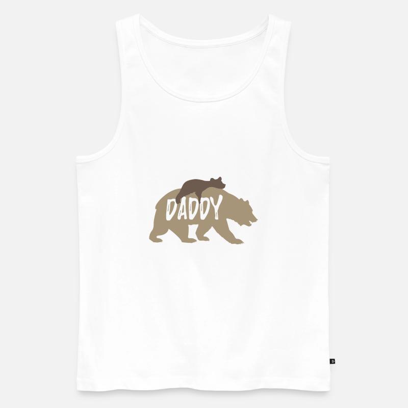 Daddy Bär Geschenkidee Vater - Männer Premium Bio Tank Top - Weiß