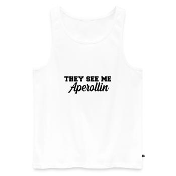 They see me aperollin - Männer Premium Bio Tank Top - Weiß - Vorne - Michal (187cm)