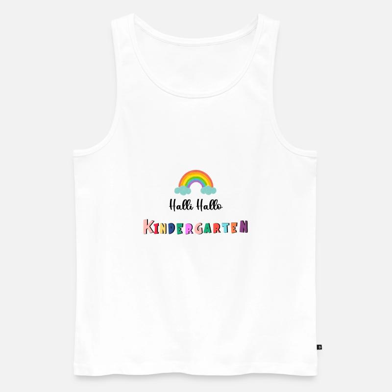 Halli Hallo Kindergarten - Männer Premium Bio Tank Top - Weiß