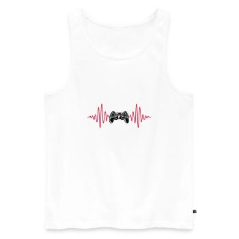 Puls Konsole Retro Controller - Männer Premium Bio Tank Top - Weiß - Vorne - AI Model Male 178 light (178cm)
