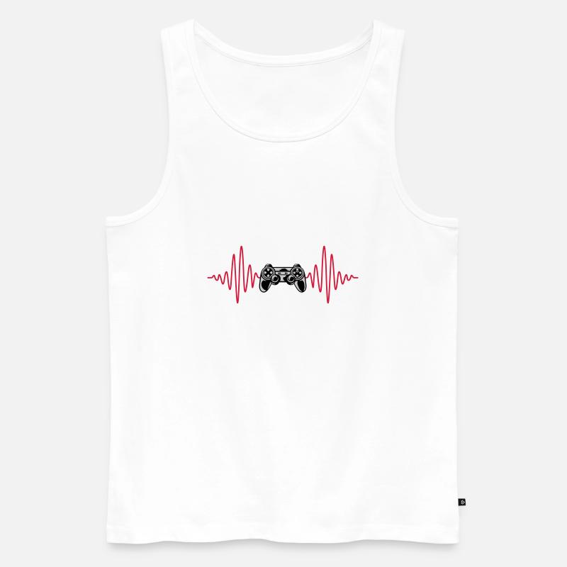 Puls Konsole Retro Controller - Männer Premium Bio Tank Top - Weiß