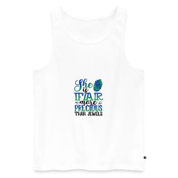 Inspirierend Sie ist viel wertvoller als - Männer Premium Bio Tank Top - Weiß - Vorne - AI Model Male 178 light (178cm)