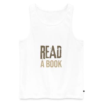 Idées cadeaux pour les amateurs de livres Lire un cadeau de lecteur de livre - Débardeur bio Premium Homme - blanc - Devant - Michal (187cm)