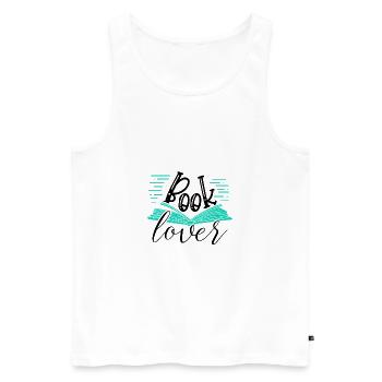 Librarian Gift Fun Book Lover Gifts - Men's Premium Organic Tank Top - white - Front - AI Model Male 178 light (178cm)