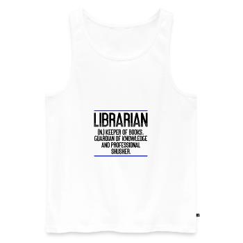 Librarian Gifts Keeper of Books Guardian of - Men's Premium Organic Tank Top - white - Front - AI Model Male 178 light (178cm)
